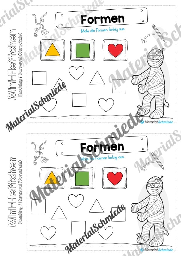 Mini-Heft: Fasching / Karneval für die Vorschule (Vorschau 13)