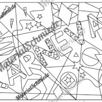 Ausmalbild PopArt zum Fasching & Karneval (Arbeitsblatt 01)