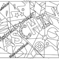 Ausmalbild PopArt zum Fasching & Karneval (Arbeitsblatt 02)