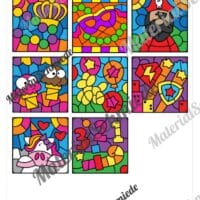 8 Rechenmalblätter Fasching/Karneval: Kleines Einmaleins (Arbeitsblatt 09)