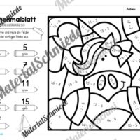 8 Rechenmalblätter Fasching/Karneval: Zahlenraum 20 (Arbeitsblatt 04)