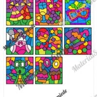 8 Rechenmalblätter Fasching/Karneval: Zahlenraum 20 (Lösungen)