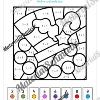 Rechenmalblätter Fasching / Karneval: Zahlenraum 10 (Vorschau 01)