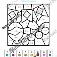 Rechenmalblätter Fasching / Karneval: Zahlenraum 10 (Vorschau 02)