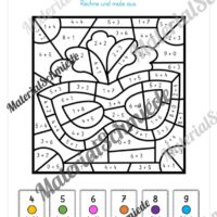 Rechenmalblätter Fasching / Karneval: Zahlenraum 10 (Vorschau 03)