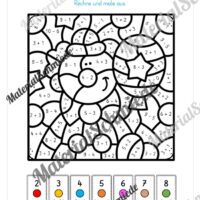 Rechenmalblätter Fasching / Karneval: Zahlenraum 10 (Vorschau 07)