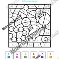 Rechenmalblätter Fasching / Karneval: Zahlenraum 10 (Vorschau 08)