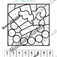Rechenmalblätter Fasching / Karneval: Zahlenraum 10 (Vorschau 10)