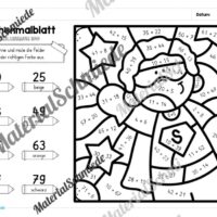 8 Rechenmalblätter Fasching/Karneval: Zahlenraum 100 (Arbeitsblatt 01)