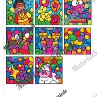 8 Rechenmalblätter Fasching/Karneval: Zahlenraum 100 (Arbeitsblatt 09)