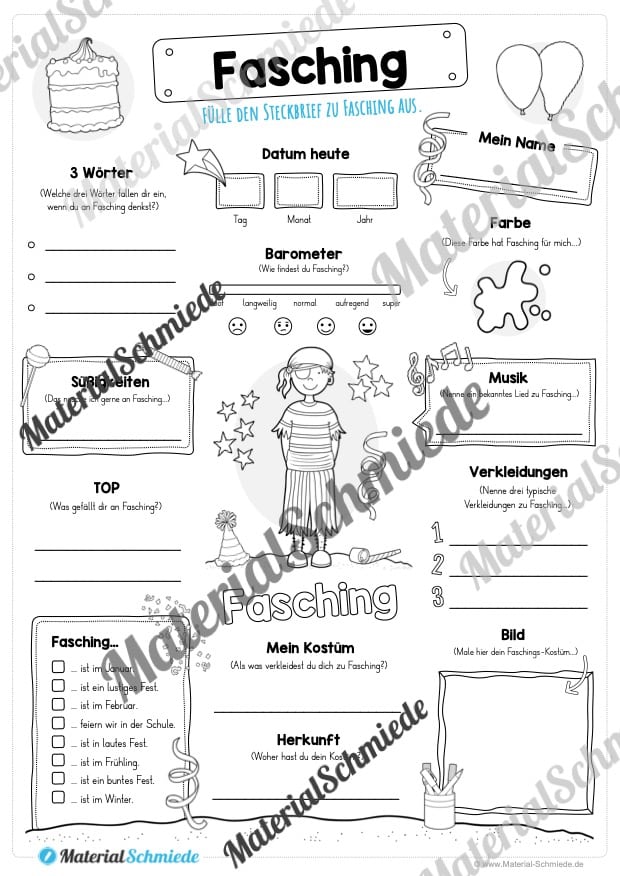 Steckbrief Fasching (Pirat)