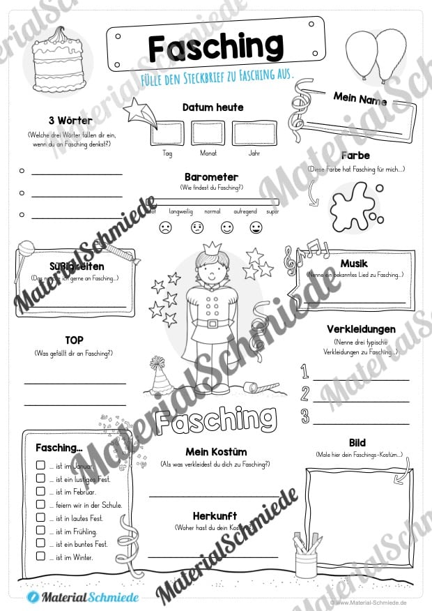 Steckbrief Fasching (König)