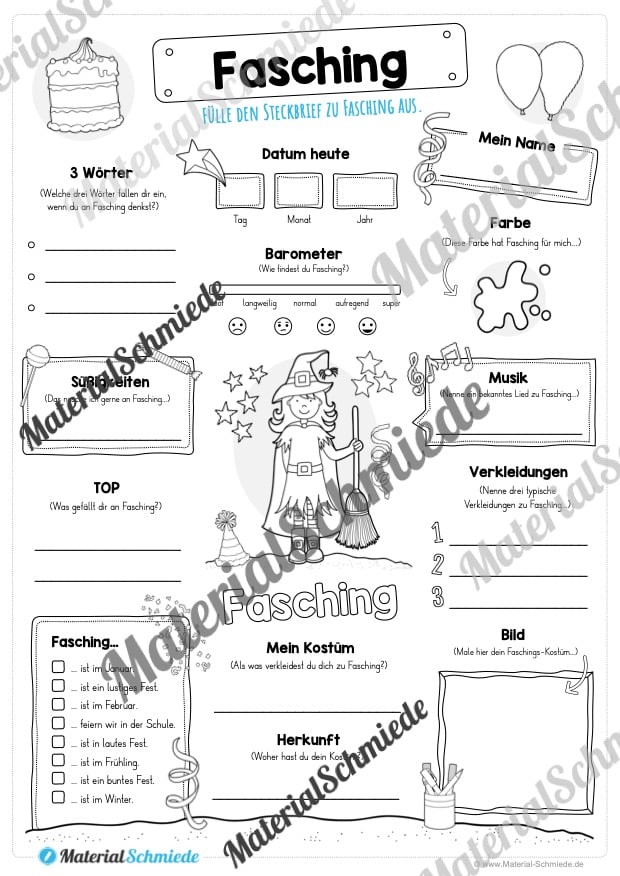 Steckbrief Fasching (Hexe)