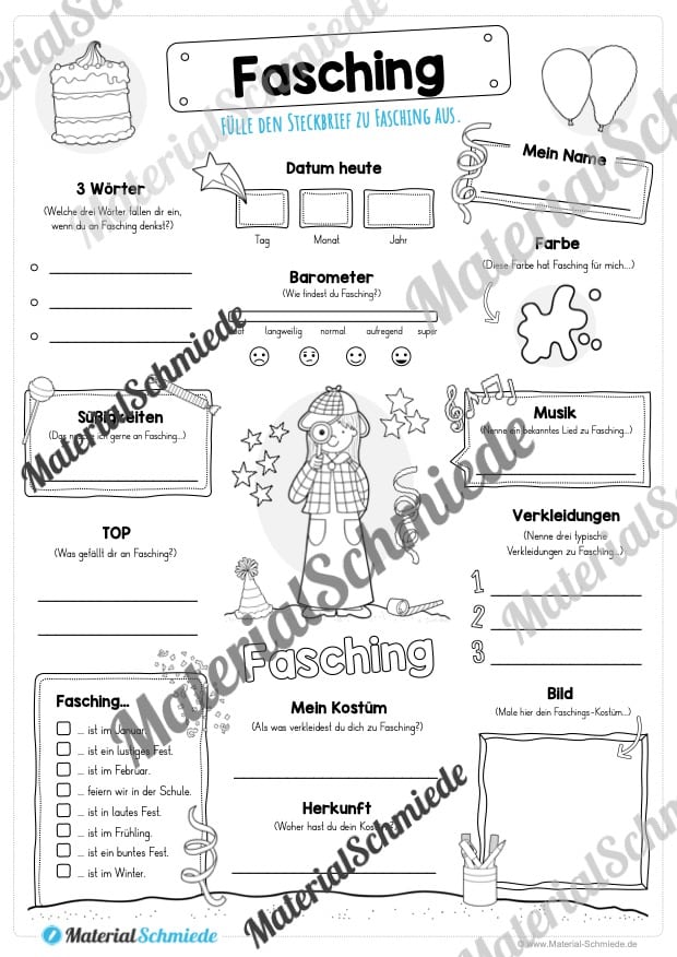 Steckbrief Fasching (Detektivin)