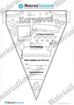 Wimpel zum Fasching / Karneval (Vorschau 02)