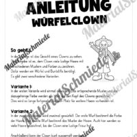 Würfeln und Clown Haare malen (Fasching / Karneval) - Arbeitsblatt 01 - Anleitung
