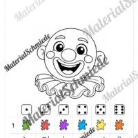 Würfeln und Clown Haare malen (Fasching / Karneval) - Arbeitsblatt 02