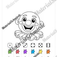 Würfeln und Clown Haare malen (Fasching / Karneval) - Arbeitsblatt 03