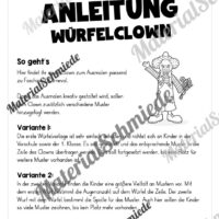 Ausmalbild Würfelclown (Arbeitsblatt 01)