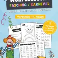 Ausmalbild Würfelclown (Fasching / Karneval)