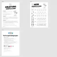 Ausmalbild Würfelclown (Überblick)