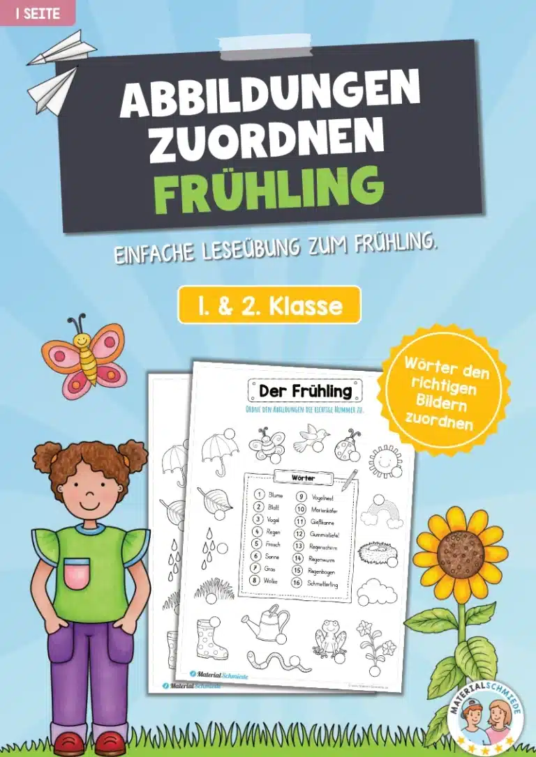 16 Abbildungen zum Frühling zuordnen