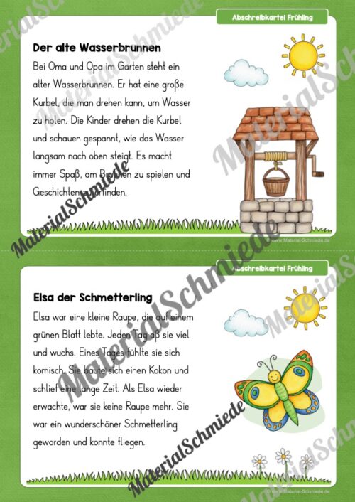 Abschreibkarten: Thema Frühling (12 Karten) - Arbeitsblatt 06
