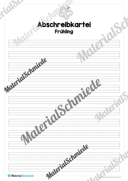 Abschreibkarten: Thema Frühling (12 Karten) - Arbeitsblatt 07