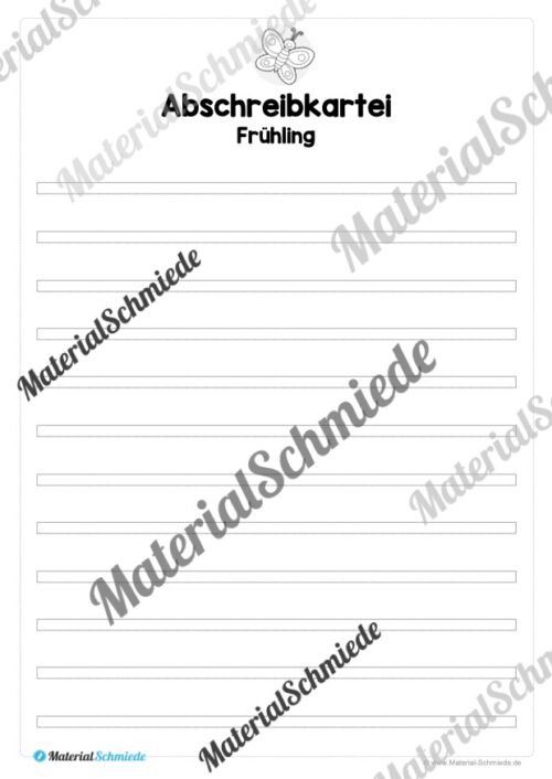 Abschreibkarten: Thema Frühling (12 Karten) - Arbeitsblatt 08