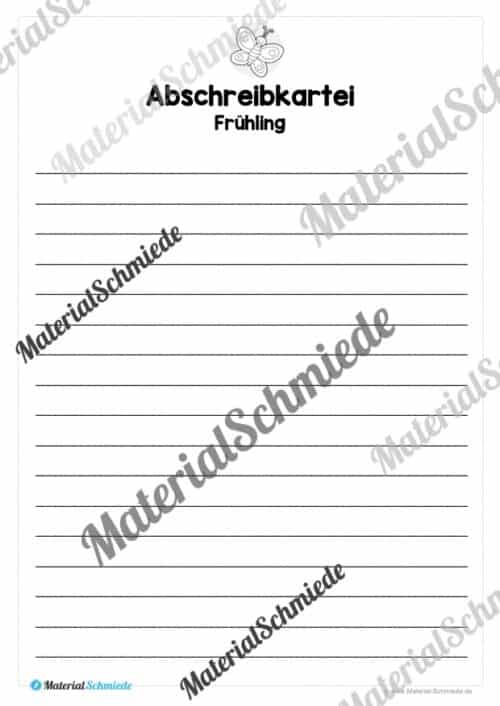 Abschreibkarten: Thema Frühling (12 Karten) - Arbeitsblatt 09