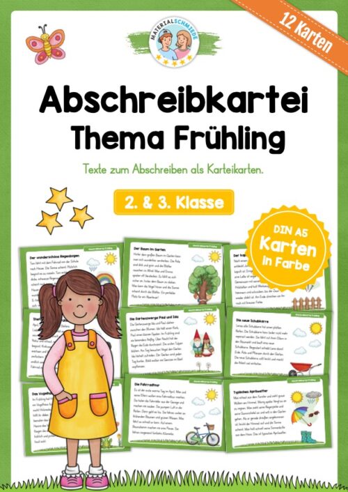 Abschreibkarten: Thema Frühling (12 Karten)