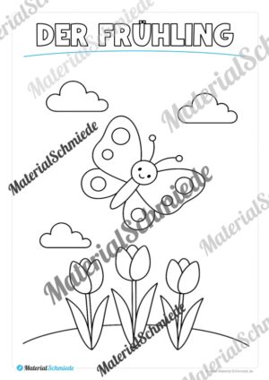 Ausmalbilder zum Frühling (Arbeitsblatt 01)