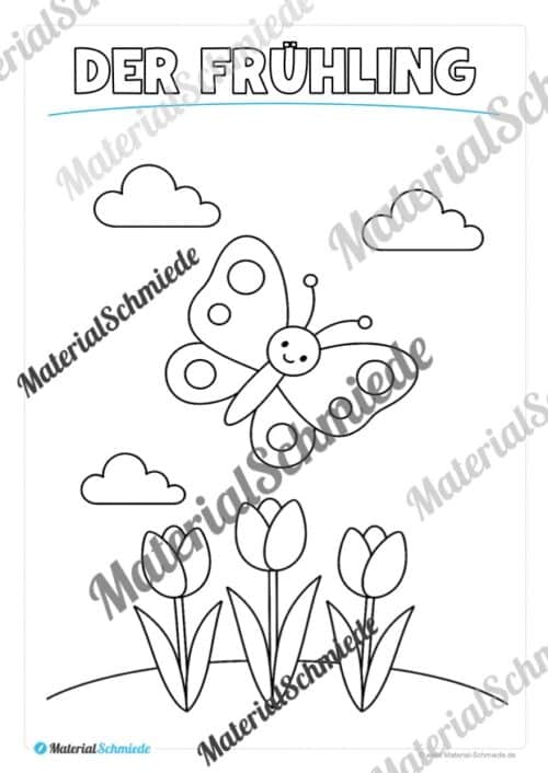 Ausmalbilder zum Frühling (Arbeitsblatt 01)
