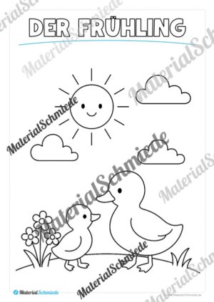 Ausmalbilder zum Frühling (Arbeitsblatt 03)