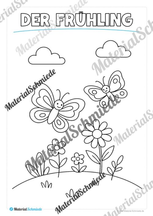 Ausmalbilder zum Frühling (Arbeitsblatt 05)