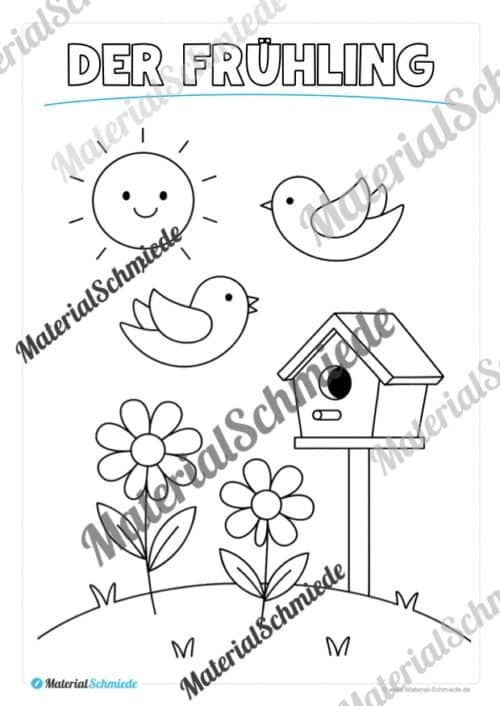Ausmalbilder zum Frühling (Arbeitsblatt 06)