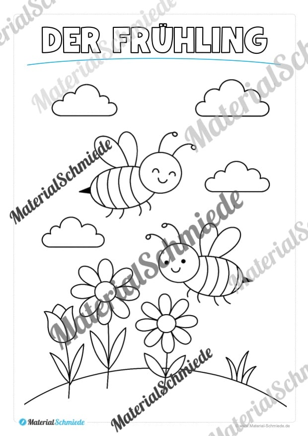 Ausmalbilder zum Frühling (Arbeitsblatt 07)
