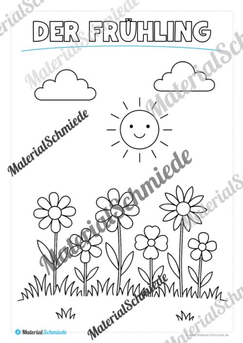 Ausmalbilder zum Frühling (Arbeitsblatt 08)