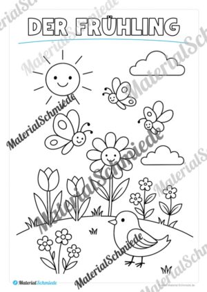 Ausmalbilder zum Frühling (Arbeitsblatt 10)