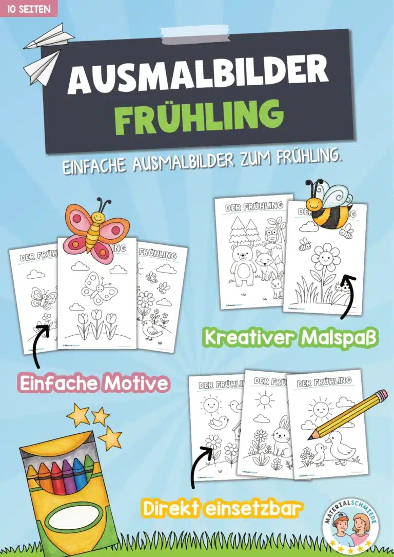 Ausmalbilder zum Frühling (10 Seiten)
