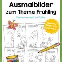 Ausmalbilder zum Frühling (10 Seiten)