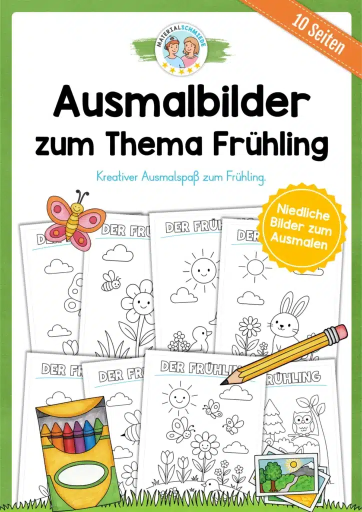 Ausmalbilder zum Frühling (10 Seiten)