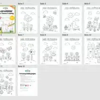 Ausmalbilder zum Frühling (10 Seiten) - Überblick