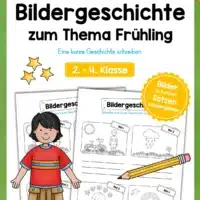 Arbeitsblatt: Bildergeschichte zum Frühling schreiben (2. - 4. Klasse)