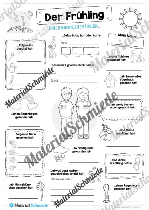 Bingo zum Frühling (Arbeitsblatt 02)