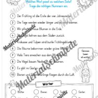 Blitzlesen Frühling (Leseübung) - Arbeitsblatt 01