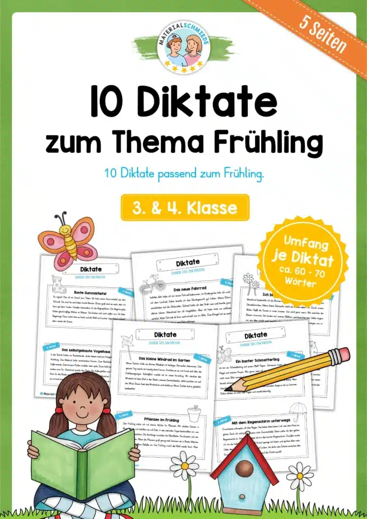 10 Diktate zum Frühling (3. & 4. Klasse)