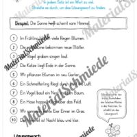 Leseübung Frühling: Ein Wort zu viel (Arbeitsblatt 01)