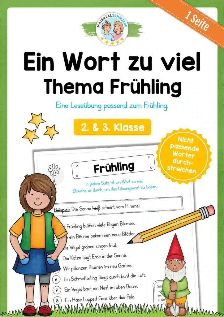 Leseübung Frühling: Ein Wort zu viel
