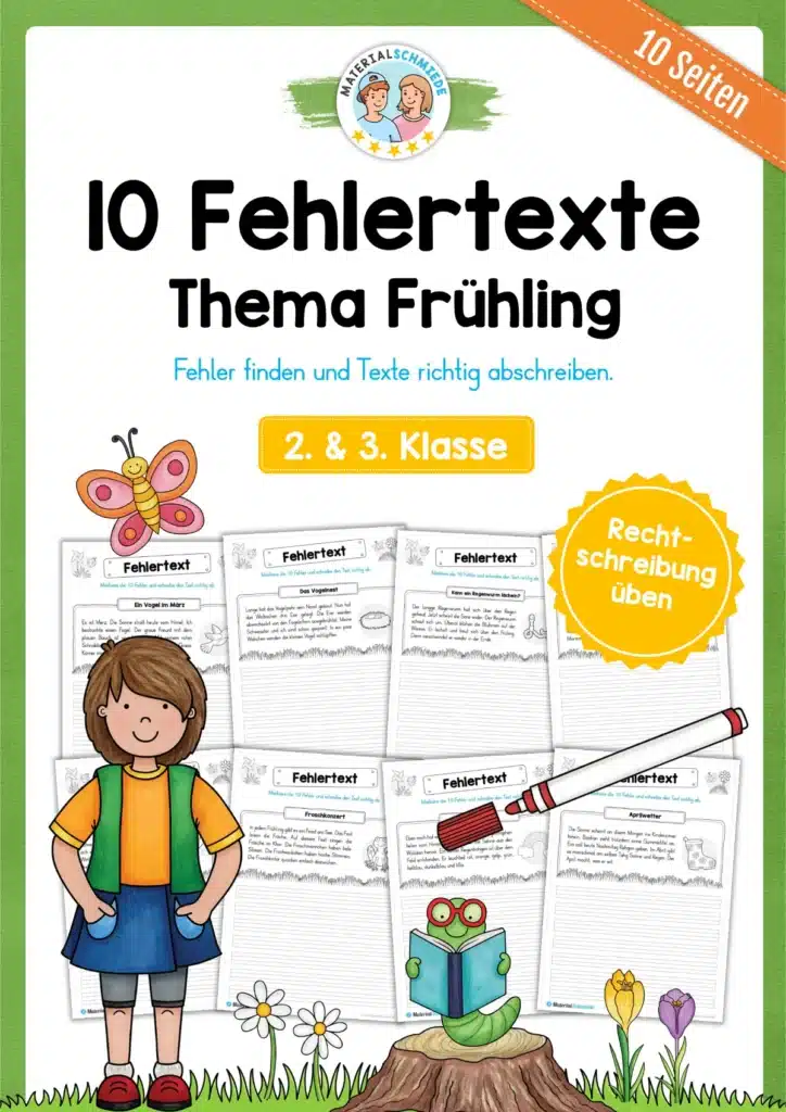 10 Fehlertexte: Thema Frühling (2. & 3. Klasse)